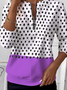 Retro Rundhals Polka Dots Sweatshirt