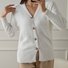 Damen Baumwolle Unifarben Langarm Bequem Lässig Pullover