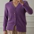 Damen Baumwolle Unifarben Langarm Bequem Lässig Pullover