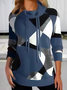 Retro Rollkragen Geometrisch Sweatshirt Print