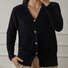 Damen Baumwolle Unifarben Langarm Bequem Lässig Pullover