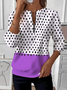 Retro Rundhals Polka Dots Sweatshirt