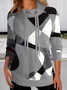 Retro Rollkragen Geometrisch Sweatshirt Print