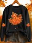 Retro Rundhals Ahornblatt Sweatshirt