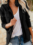 Damen Frühling/Herbst Oberbekleidung Retro Nahtverarbeitung Unifarben Langarm Stehkragen Jacke