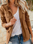 Damen Frühling/Herbst Oberbekleidung Retro Nahtverarbeitung Unifarben Langarm Stehkragen Jacke