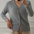 Damen Baumwolle Unifarben Langarm Bequem Lässig Pullover