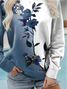 Lässig Rundhals Geblümt Sweatshirt Print