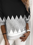 Lässig Rundhals Abstrakt Sweatshirt Print