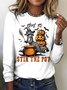 Retro Tier Rundhals Langarm T-Shirt
