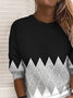 Lässig Rundhals Abstrakt Sweatshirt Print