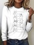 Retro Tier Rundhals Langarm T-Shirt