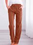 Damen Unifarben Lang Hose Lässig Frühling/Herbst Hose
