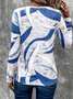 Retro Geometrisch Rundhals Langarm T-Shirt