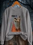 Lässig Rundhals Textbriefe Sweatshirt