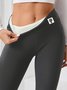 Damen Unifarben Lässig Winter Lang Leggings