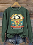 Retro Rundhals Tier Sweatshirt