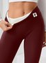 Damen Unifarben Lässig Winter Lang Leggings