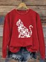 Retro Rundhals Tier Sweatshirt