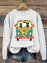 Retro Rundhals Tier Sweatshirt