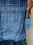 Lässig Abstrakt Rundhals Langarm T-Shirt