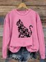 Retro Rundhals Tier Sweatshirt