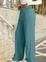 Damen Unifarben Lang Elastische Taille Hose Lässig Frühling/Herbst Hose