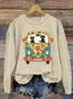 Retro Rundhals Tier Sweatshirt