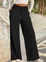 Damen Unifarben Lang Elastische Taille Hose Lässig Frühling/Herbst Hose
