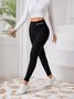 Damen Unifarben Lässig Winter Lang Leggings