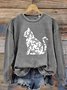 Retro Rundhals Tier Sweatshirt