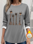 Retro Rundhals Tier Bild Sweatshirt