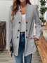 Damen Unifarben Frühling/Herbst Oberbekleidung Lässig Langarm Stehkragen Mittellang Blazer