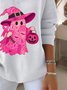 Damen Baumwolle Halloween Langarm Bequem Lässig Pullover