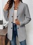 Damen Unifarben Frühling/Herbst Oberbekleidung Lässig Langarm Stehkragen Mittellang Blazer