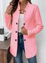 Damen Unifarben Frühling/Herbst Oberbekleidung Lässig Langarm Stehkragen Mittellang Blazer
