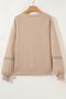 Lässig V-Ausschnitt Farbblock Sweatshirt