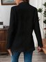 Damen Unifarben Frühling/Herbst Oberbekleidung Lässig Langarm Stehkragen Mittellang Blazer