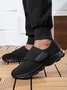 Lässig Unifarben Haken und Schleife Niedrig Fliegen Sie gewebte Schuhe Nahtverarbeitung