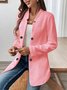 Damen Unifarben Frühling/Herbst Oberbekleidung Lässig Langarm Stehkragen Mittellang Blazer