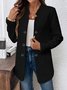 Damen Unifarben Frühling/Herbst Oberbekleidung Lässig Langarm Stehkragen Mittellang Blazer