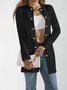 Damen Unifarben Frühling/Herbst Oberbekleidung Lässig Langarm Rundhals Mittellang Blazer