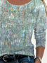 Lässig Abstrakt Rundhals Langarm T-Shirt