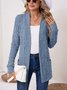 Damen Frühling/Herbst Oberbekleidung Retro Nahtverarbeitung Unifarben Langarm Jacke