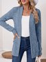 Damen Frühling/Herbst Oberbekleidung Retro Nahtverarbeitung Unifarben Langarm Jacke