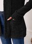 Damen Frühling/Herbst Oberbekleidung Retro Nahtverarbeitung Unifarben Langarm Jacke