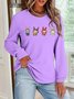 Lässig Rundhals Tier Sweatshirt