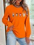 Lässig Rundhals Tier Sweatshirt