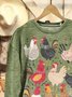 Retro Rundhals Tier Sweatshirt