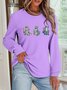 Lässig Rundhals Tier Sweatshirt